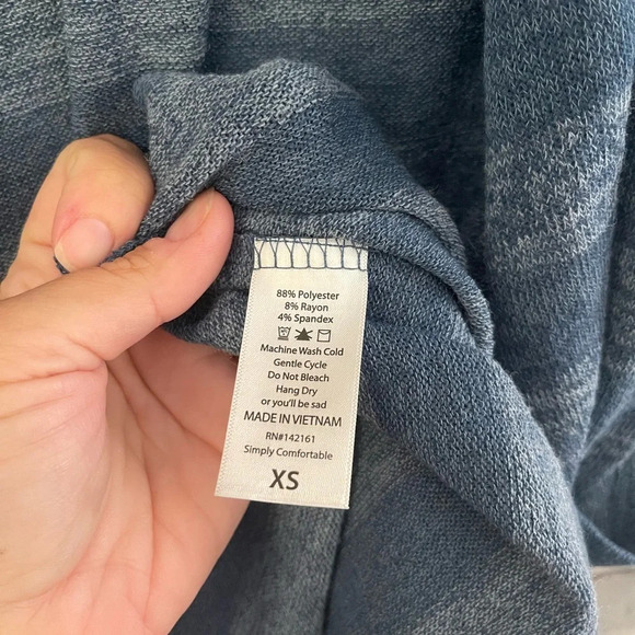 NWT Lularoe Sarah duster cardigan open front blue stripes XS - Picture 6 of 7